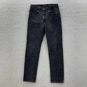 Vintage Levis Jeans Mens 32x34 Black 505 Regular Straight Made in Canada 90s